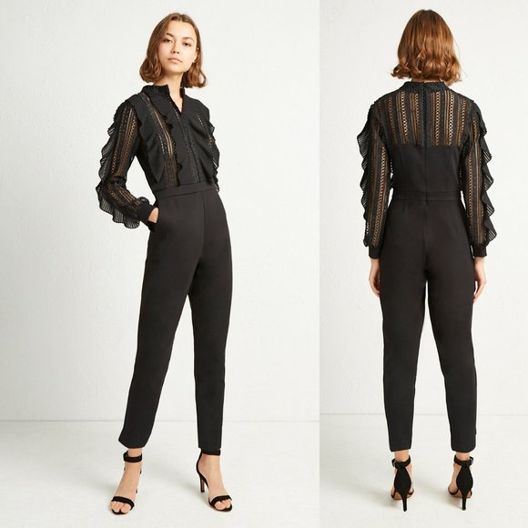 Lace ruffle jumpsuit Clearance